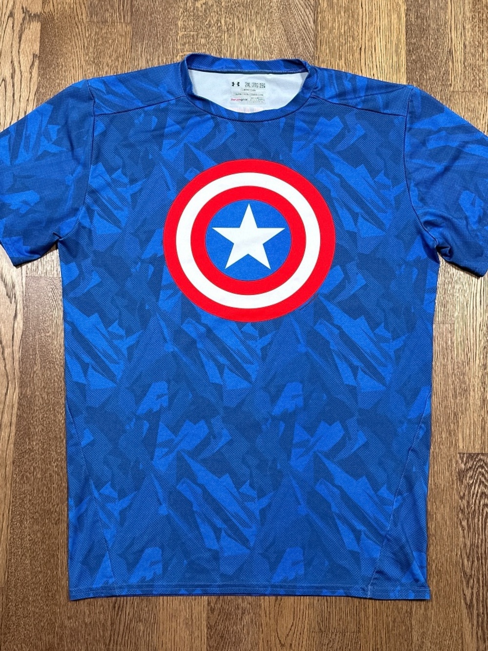 Under Armour Marvel Captain America HeatGear Compression Gym T Shirt Mens 2XL